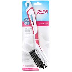Foto van Sorbo afwasborstel - smartbrush - roze - vezelharen - afwasborstel