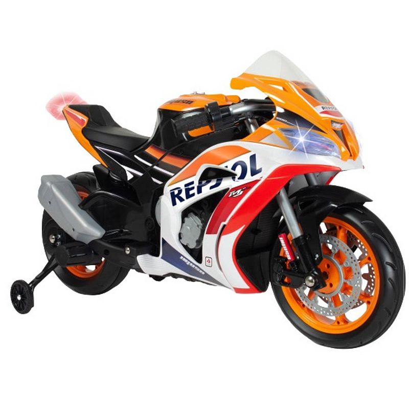 Foto van Injusa accuvoertuig motorfiets repsol 12v 113 cm oranje/wit