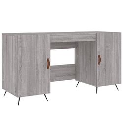 Foto van Vidaxl bureau 140x50x75 cm bewerkt hout grijs sonoma eikenkleurig