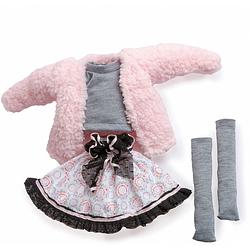 Foto van Berjuan poppenkleding my girl 35 cm textiel grijs/roze 4-delig