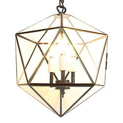 Foto van Haes deco - hanglamp transparant 30x30x135 cm e14/max 3x25w