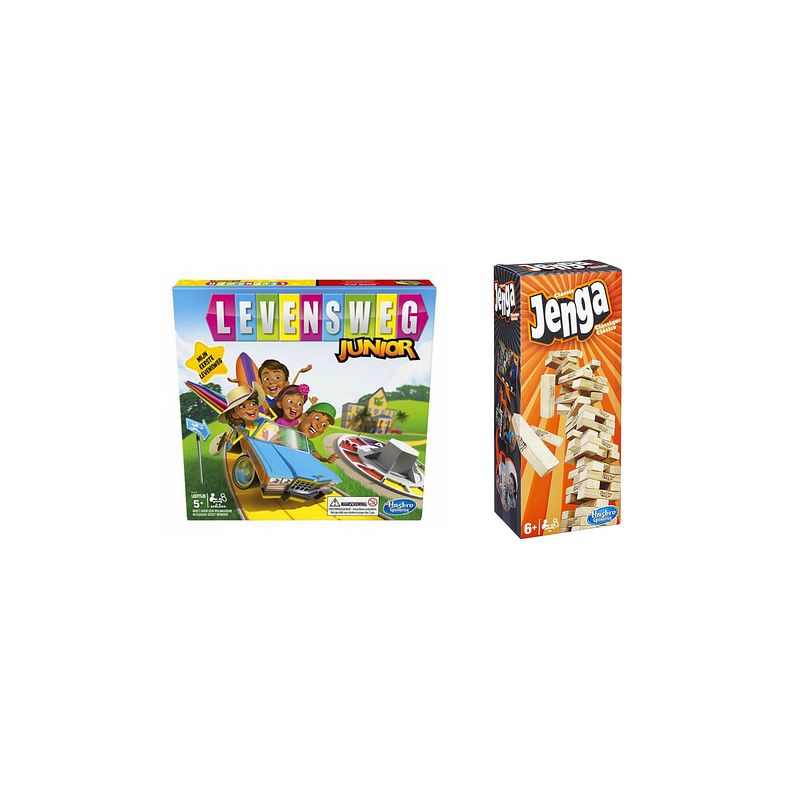 Foto van Spellenbundel - bordspellen - 2 stuks - levensweg junior & jenga