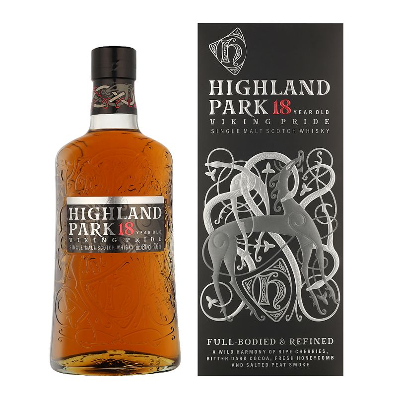 Foto van Highland park 18 years viking pride 70cl whisky + giftbox
