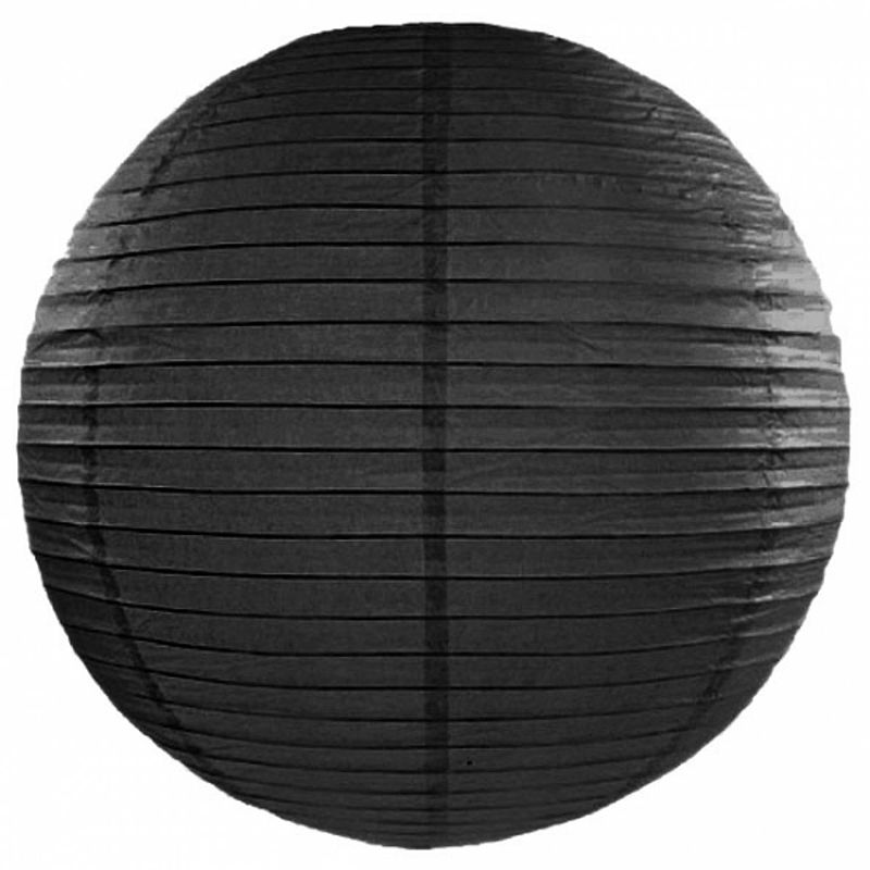 Foto van Luxe bol lampion zwart 50 cm diameter - feestlampionnen
