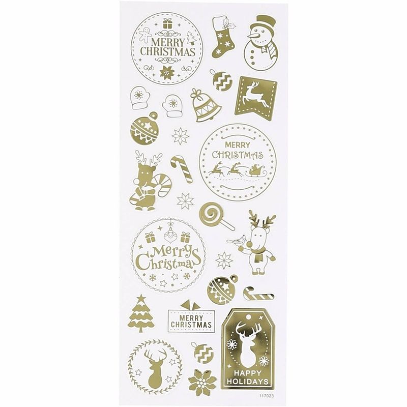 Foto van Kerst stickers goud 26 stuks - stickers