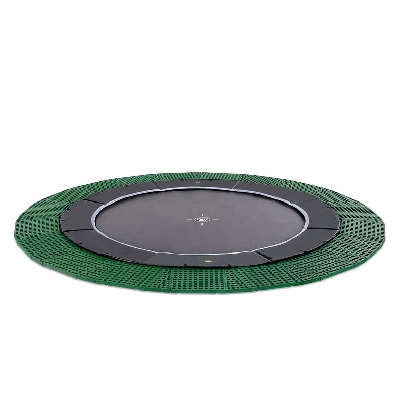 Foto van Exit dynamic groundlevel trampoline ø427cm met freezone veiligheidstegels - zwart