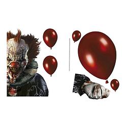 Foto van Fiestas horror raamstickers terror clown - 30 x 40 cm - herbruikbaar - halloween thema decoratie/versiering - feeststick