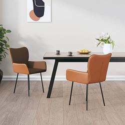 Foto van The living store eetkamerstoelen - bruin - 54.5 x 58 x 81.5 cm - comfortabel en stabiel