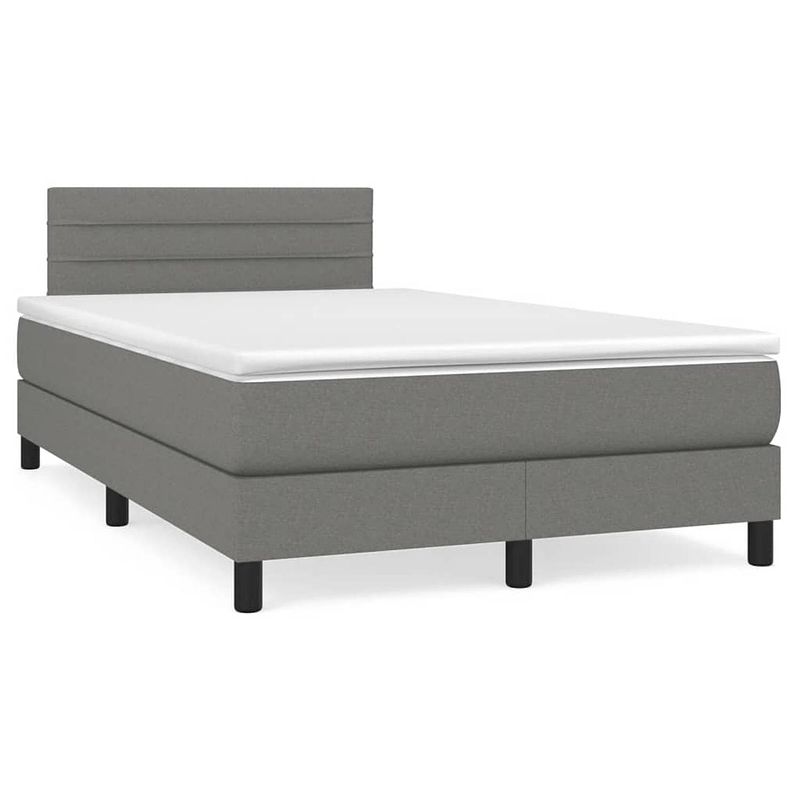 Foto van The living store boxspringbed - donkergrijs - 203 x 120 x 78/88 cm - pocketvering matras