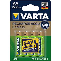 Foto van Varta recharge accu endless aa 2500mah blister 4