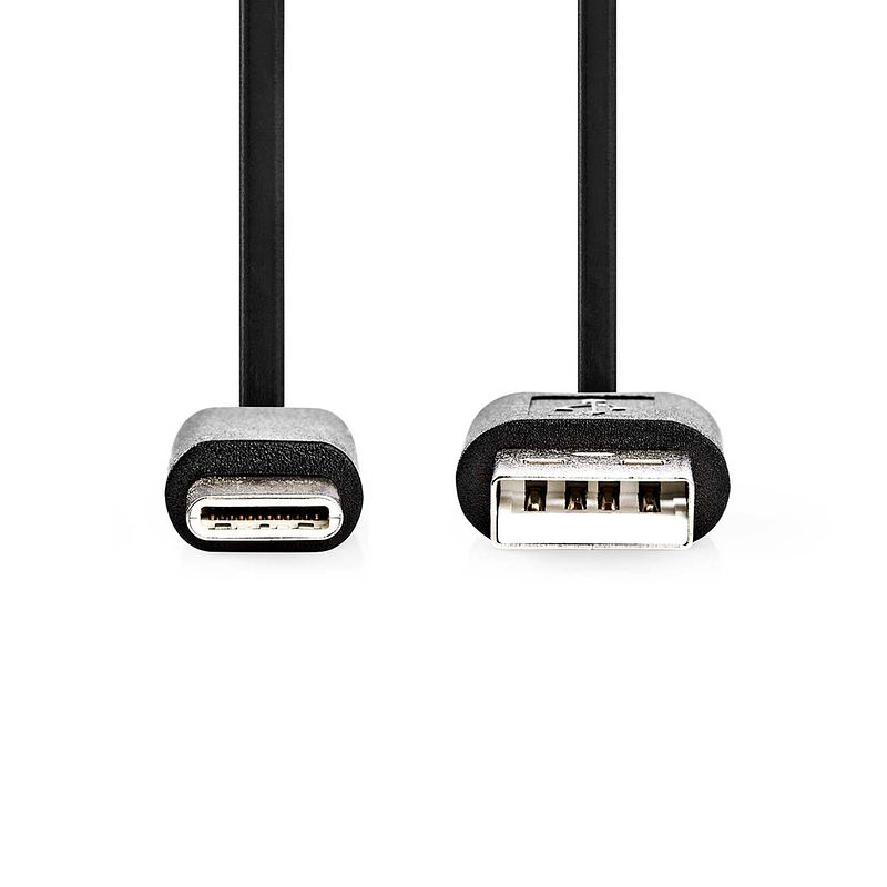 Foto van Nedis usb-kabel - zwart - 2.00 m