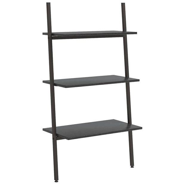 Foto van Vidaxl ladderrek met 3 schappen 64x34x116 cm zwart