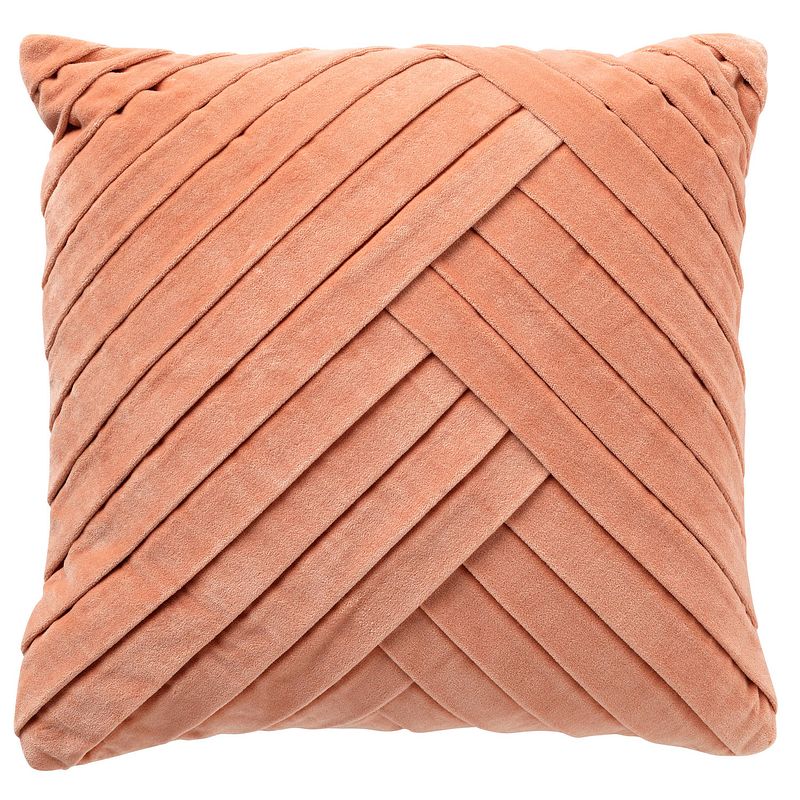 Foto van Dutch decor gidi - kussenhoes velvet muted clay 45x45 cm - roze - roze