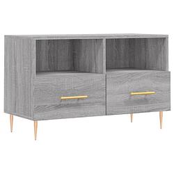 Foto van The living store tv-meubel 80x36x50 cm bewerkt hout grijs sonoma eikenkleurig - kast