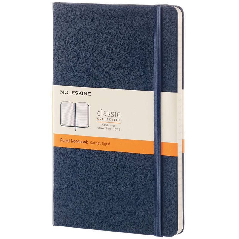 Foto van Moleskine notitieboek, ft 13 x 21 cm, gelijnd, harde cover, 240 blad, saffier