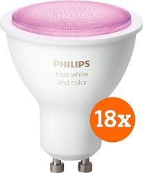 Foto van Philips hue white and color gu10 18-pack