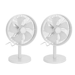 Foto van 2x stuks witte luxe tafel ventilatoren 55 cm - ventilatoren