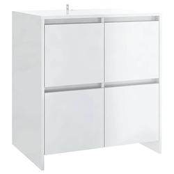 Foto van Vidaxl dressoir 70x41x75 cm spaanplaat hoogglans wit