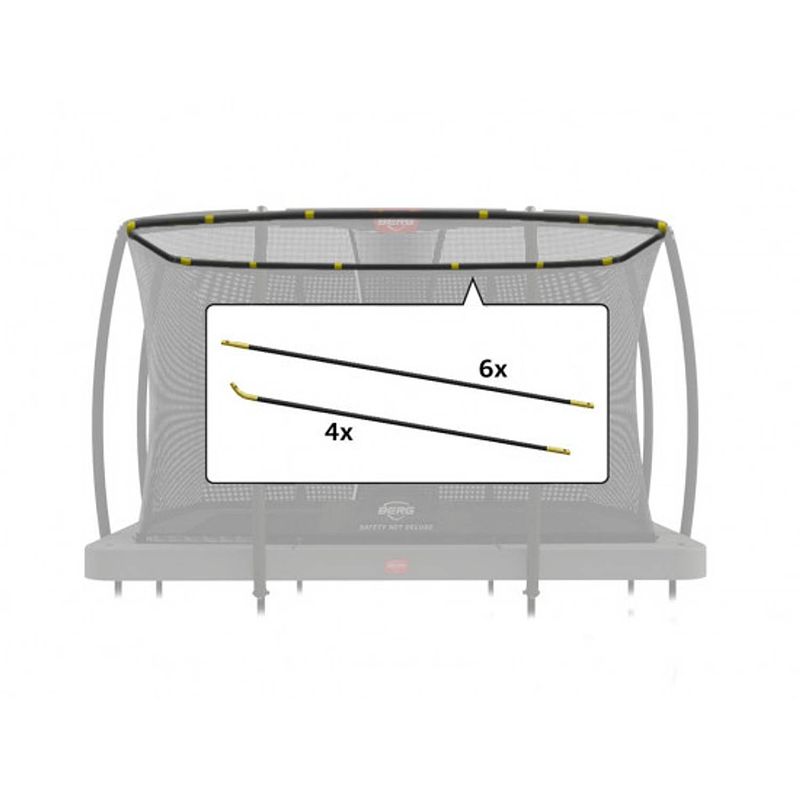 Foto van Berg trampoline veiligheidsnet hoepelset - safety net deluxe - 330 x 220 cm
