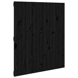 Foto van Vidaxl wandhoofdbord 95,5x3x110 cm massief grenenhout zwart