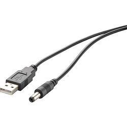 Foto van Renkforce usb-stroomkabel usb 2.0 usb-a stekker, dc-stekker 3,5 mm 1.00 m zwart vergulde steekcontacten rf-4079667