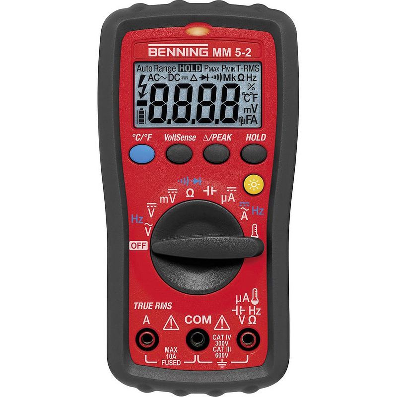 Foto van Benning mm 5-2 multimeter digitaal cat iii 600 v, cat iv 300 v weergave (counts): 6000