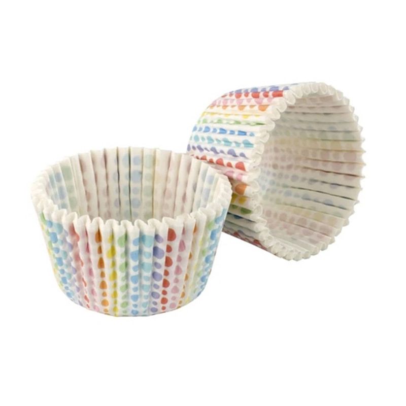 Foto van Papieren cupcake vormpjes, 32 stuks, rainbow dots - tala