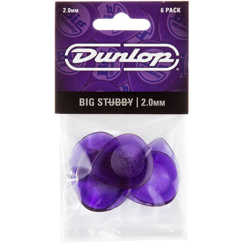 Foto van Dunlop big stubby 2.00mm 6-pack plectrumset violet