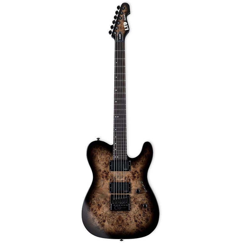 Foto van Esp ltd deluxe te-1000 evertune charcoal burst elektrische gitaar