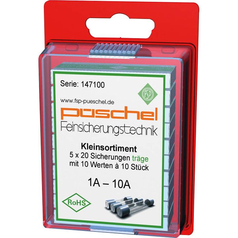 Foto van Püschel feinsicherungen sorti03tb sorti03tb buiszekering (ø x l) 5 mm x 20 mm traag -t- inhoud 100 stuk(s)