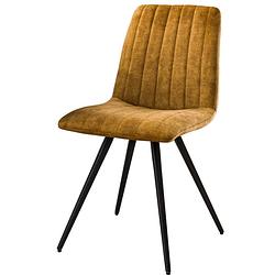 Foto van Anli style stoel velvet straight stitch - goudkleurig velours