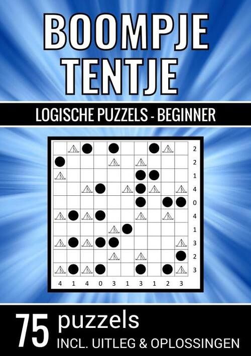 Foto van Boompje tentje - logische puzzels beginner - 75 puzzels, incl. uitleg & oplossingen - puzzelboeken & meer - paperback (9789464802719)