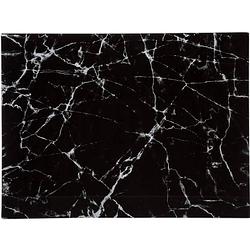 Foto van Snijplank rechthoek zwart met marmer print 40 x 30 cm van glas - snijplanken
