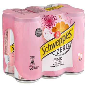 Foto van Schweppes zero pink 6 x 33cl bij jumbo