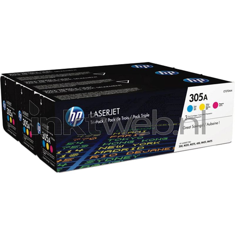 Foto van Hp 305a 3-pack kleur toner