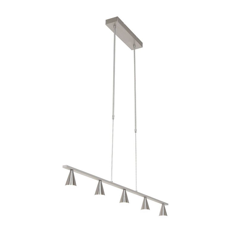 Foto van Steinhauer hanglamp vortex 5 lichts l 120 cm mat chroom