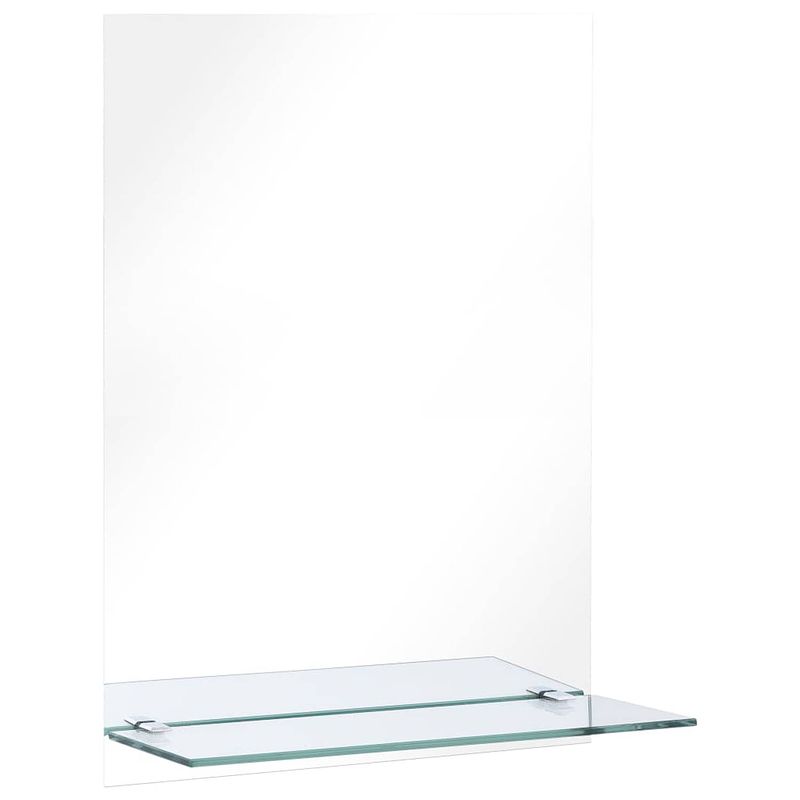 Foto van The living store wandspiegel minimalistisch - gehard glas - 40x60 cm - met schap