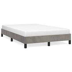 Foto van The living store bedframe - fluweel - lichtgrijs - 203 x 123 x 25 cm - geschikt voor 120 x 200 cm matras