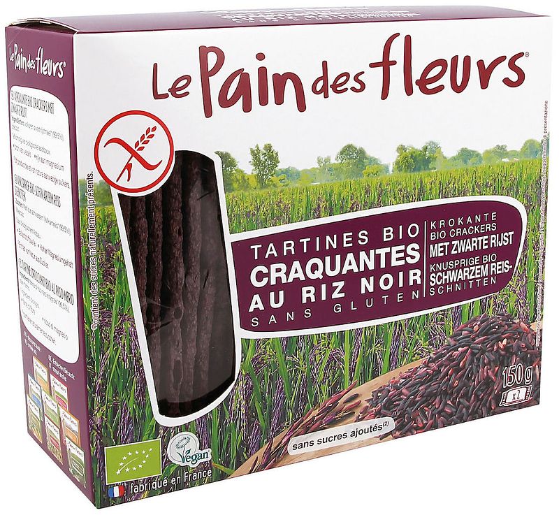 Foto van Le pain des fleurs zwarte rijst crackers