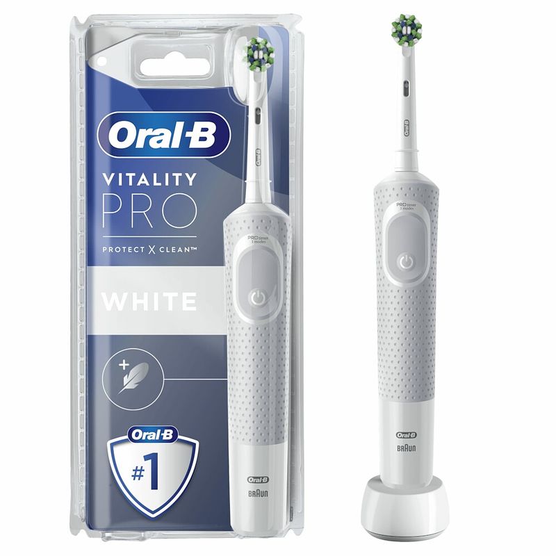 Foto van Oral b vitality pro protect x clean tandenborstel wit