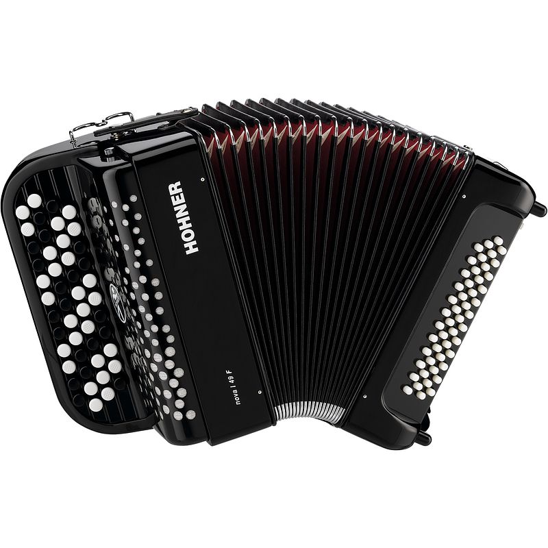 Foto van Hohner nova i 49f zwart, c-griff accordeon