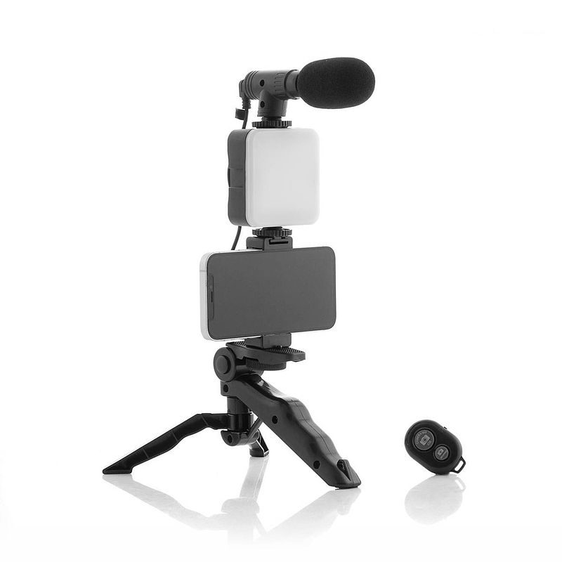 Foto van Vloggingset met lamp, microfoon en afstandsbediening plodni innovagoods 6 onderdelen