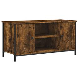 Foto van The living store tv-meubel 100x40x50 cm bewerkt hout gerookt eikenkleurig - kast