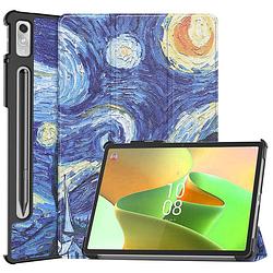 Foto van Basey lenovo tab p11 pro (2e gen) hoesje kunstleer hoes case cover - sterrenhemel