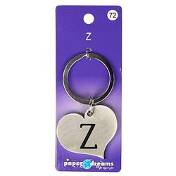 Foto van Paper dreams sleutelhanger hart letter z 10 x 4 cm staal zilver