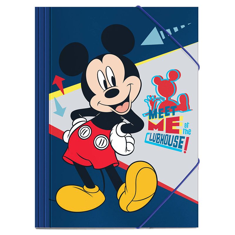 Foto van Disney elastomap mickey mouse junior 35 x 25 cm karton blauw