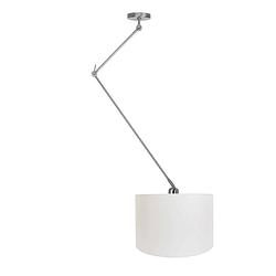 Foto van Ylumen hanglamp knik met witte kap ø 40 cm mat-chroom