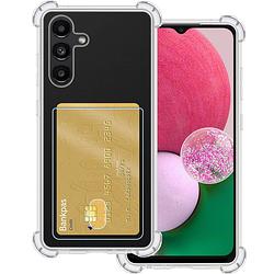 Foto van Basey samsung galaxy a13 4g hoesje siliconen hoes case cover met pasjeshouder - transparant