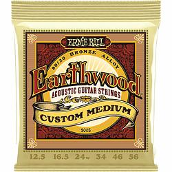 Foto van Ernie ball 2005 earthwood custom medium 80/20 bronze (012.5-056) snarenset voor akoestische westerngitaar