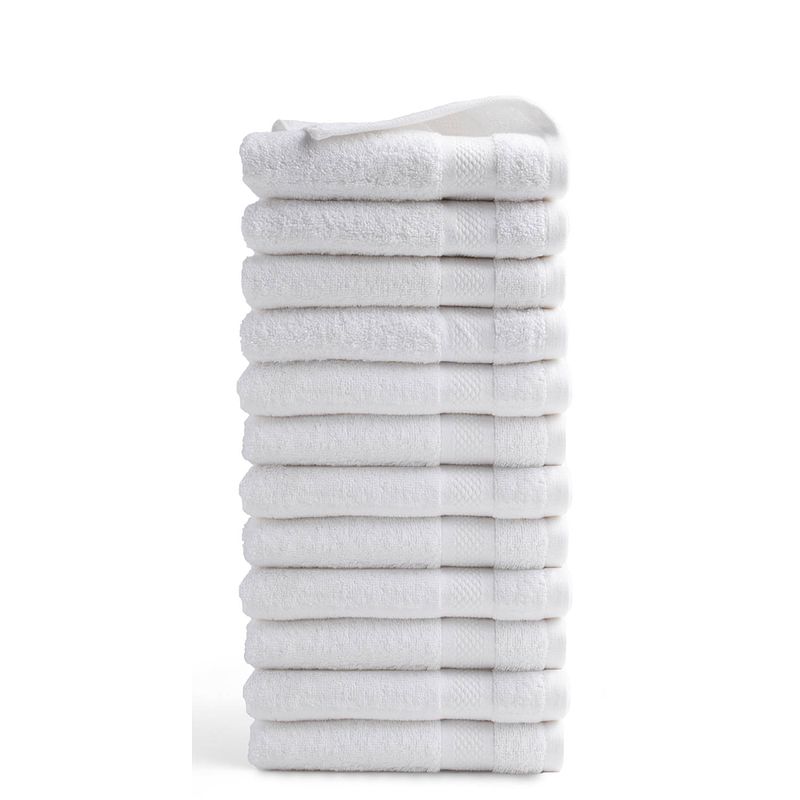 Foto van Seashell hotel handdoek - 12 stuks - white - 50x100cm